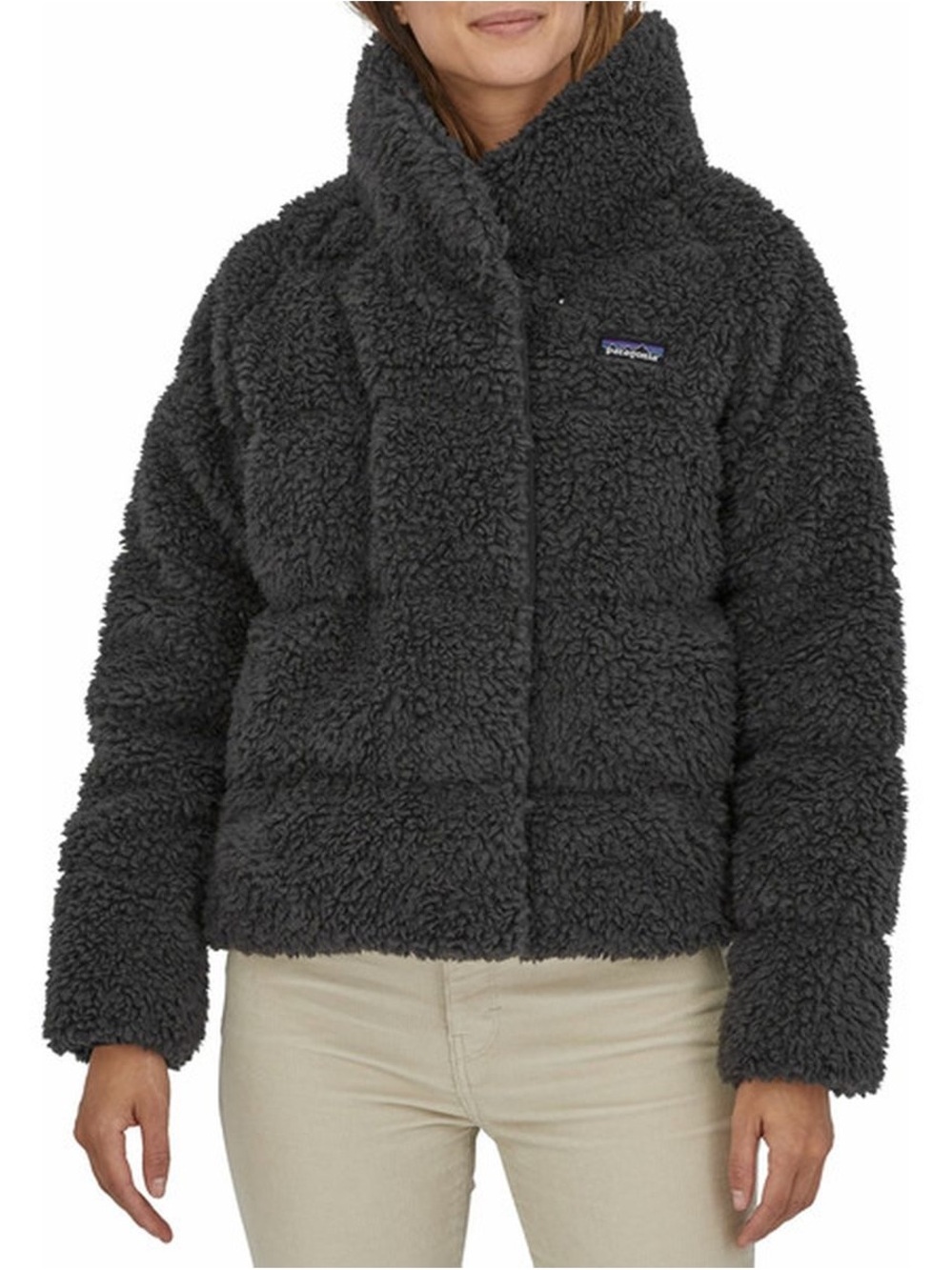 Patagonia Black Recycled High Pile Fleece Down Jacket